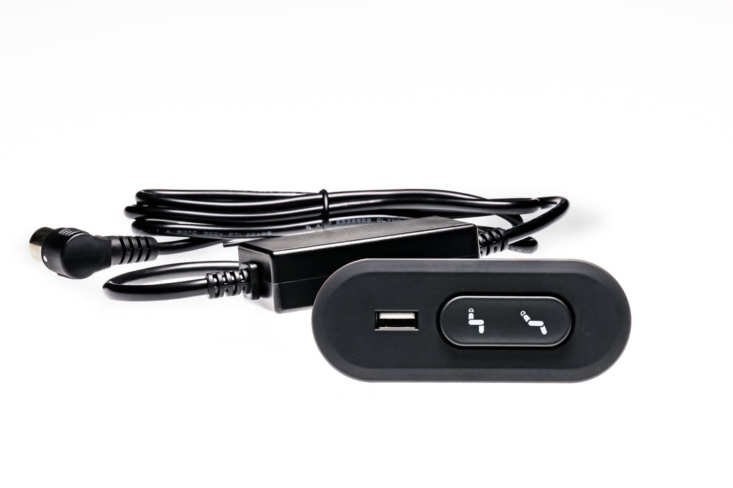 RMT Model: WPS2T10027(R) 23300137X000 (Right) Switch, Hand Controller, 2 Buttons, with USB - Replacement Part for Electric Recliner