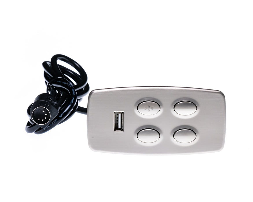 CNDOER Model: DL-SK-064-L-01 (Left) Switch, Hand Controller, 4 Buttons, with USB - Replacement Part for Electric Recliner