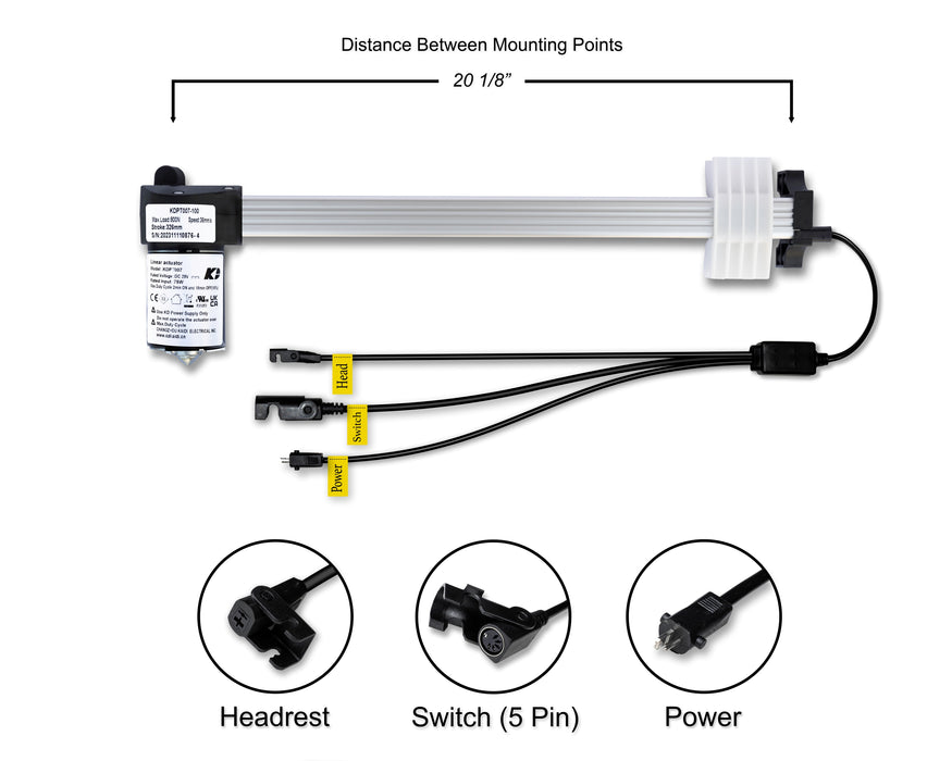KAIDI - Moteur de remplacement modèle KDPT007-100 Actionneur linéaire pour canapé, fauteuil inclinable, fauteuil élévateur, canapé, massage, siège, lit