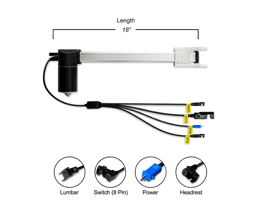 KAIDI - Moteur de remplacement modèle KDPT007-123 Actionneur linéaire pour canapé, fauteuil inclinable, fauteuil élévateur, canapé, massage, siège, lit