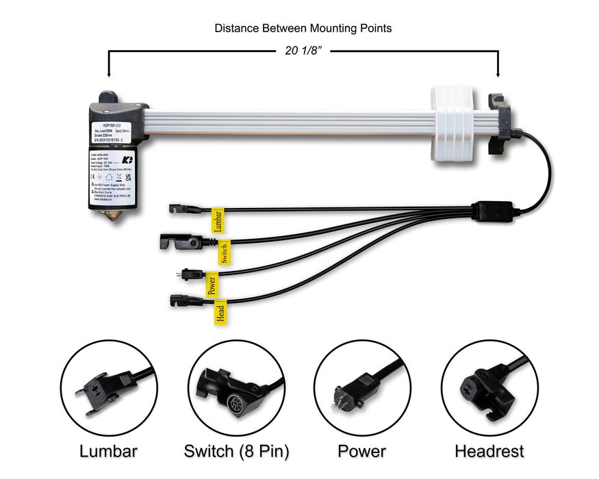 KAIDI - Motor Replacement Model KDPT007-212 Linear Actuator for Sofa, Recliner, Lift Chair, Couch, Massage, Seat, Bed