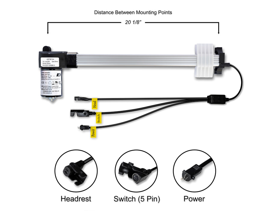 KAIDI - Motor Replacement Model KDPT007-224 Linear Actuator for Sofa, Recliner, Lift Chair, Couch, Massage, Seat, Bed