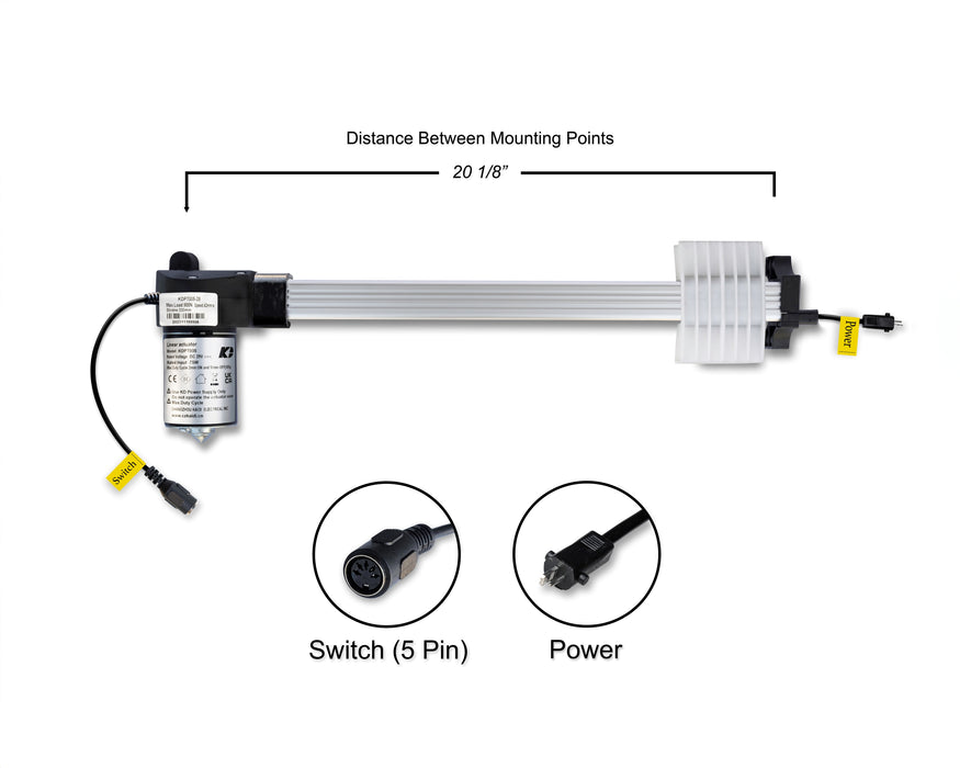 KAIDI - Moteur de remplacement modèle KDPT005-28 Actionneur linéaire pour canapé, fauteuil inclinable, fauteuil élévateur, canapé, massage, siège, lit