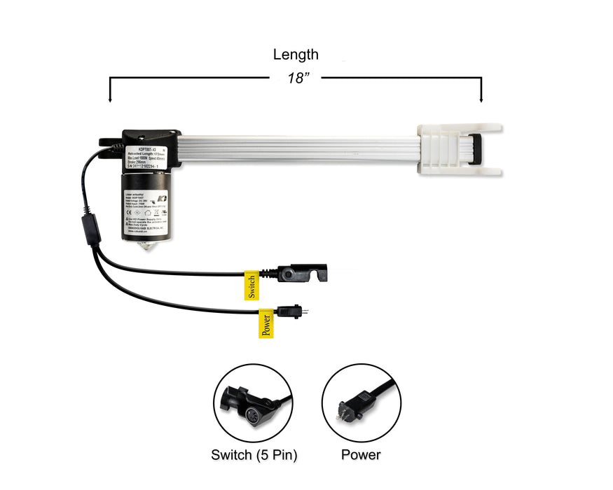 KAIDI - Moteur de remplacement modèle KDPT007-43 Actionneur linéaire pour canapé, fauteuil inclinable, fauteuil élévateur, canapé, massage, siège, lit