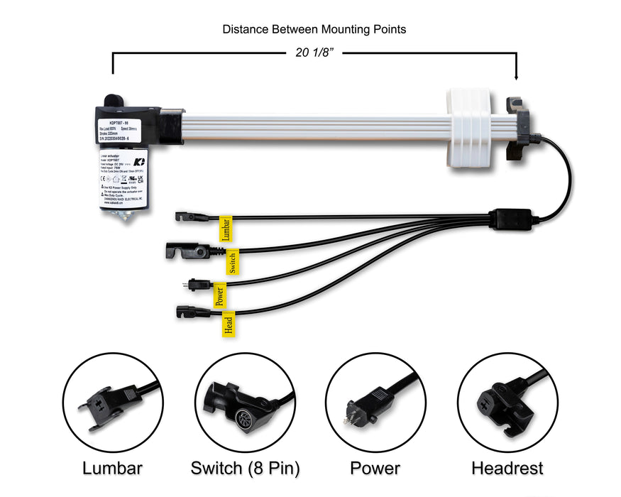 KAIDI - Motor Replacement Model KDPT007-98 Linear Actuator for Sofa, Recliner, Lift Chair, Couch, Massage, Seat, Bed