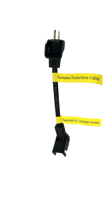 Black cable with yellow labels on a white background