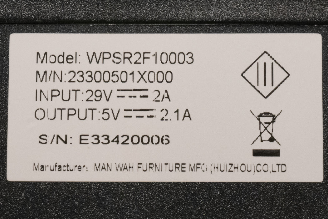 RMT Modelo: WPSR2F10003 23300501X000 Sillón reclinable eléctrico de 2 botones, con interruptor USB - Pieza de repuesto para sillón reclinable eléctrico