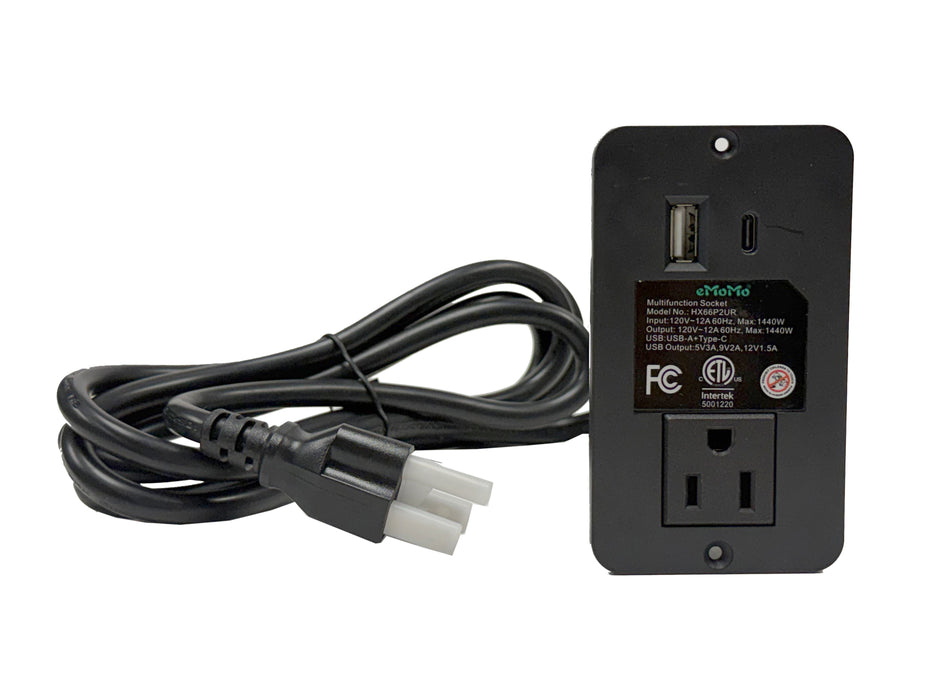 EMOMO - Power Outlet Model: HX66P2UR Replacement Part for Sofa, Recliner, Seat, Bed