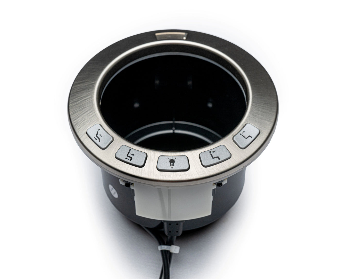 Metallic color Slot for holding the cup which has control buttons . model CHBR2ULBA01MWTop