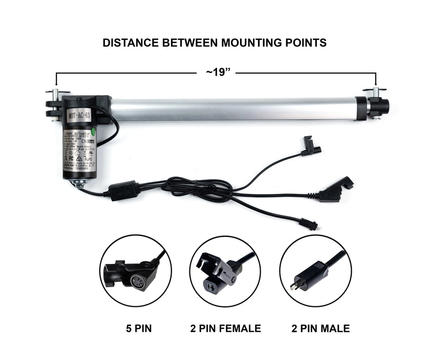 CNDOER - Motor Replacement Model: DL-DT3001-40-012-B Linear Actuator for Sofa, Recliner, Lift Chair, Couch, Massage, Seat, Bed