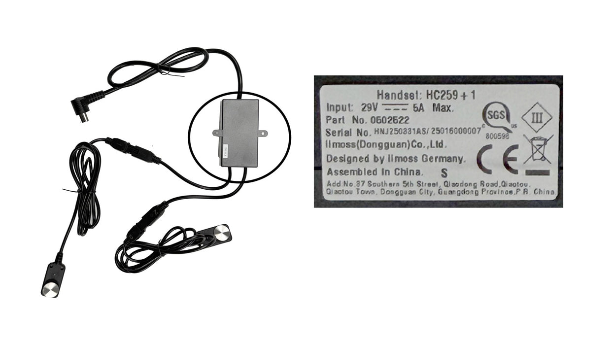 LIMOSS - Switch Model: HC259+1-002 Hand Controller 2 Buttons Replacement Part for Electric Recliner