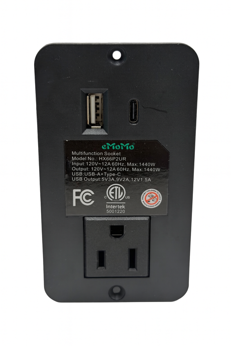 EMOMO - Power Outlet Model: HX66P2UR Replacement Part for Sofa, Recliner, Seat, Bed