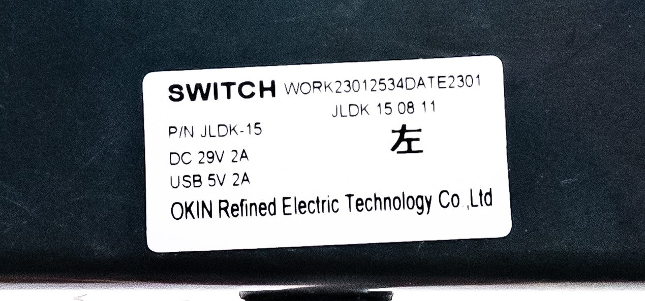OKIN Model: JLDK.15.08.11 Switch, Hand Controller, 5 Buttons with USB,- Replacement Part for Electric Recliner