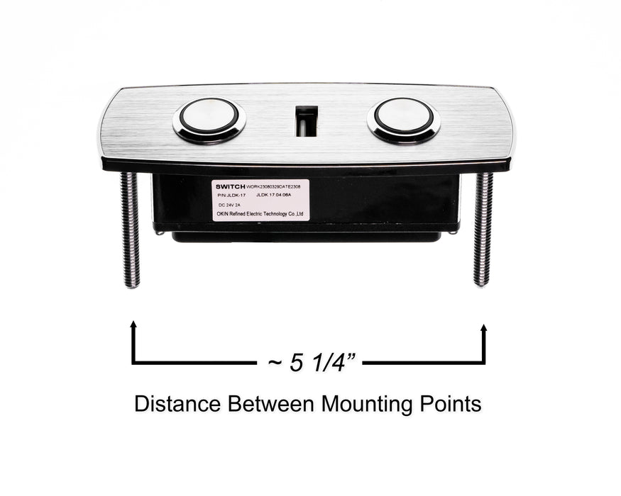 OKIN Model: JLDK.17.04.06A Switch, Hand Controller, 2 Buttons, with USB - Replacement Part for Electric Recliner