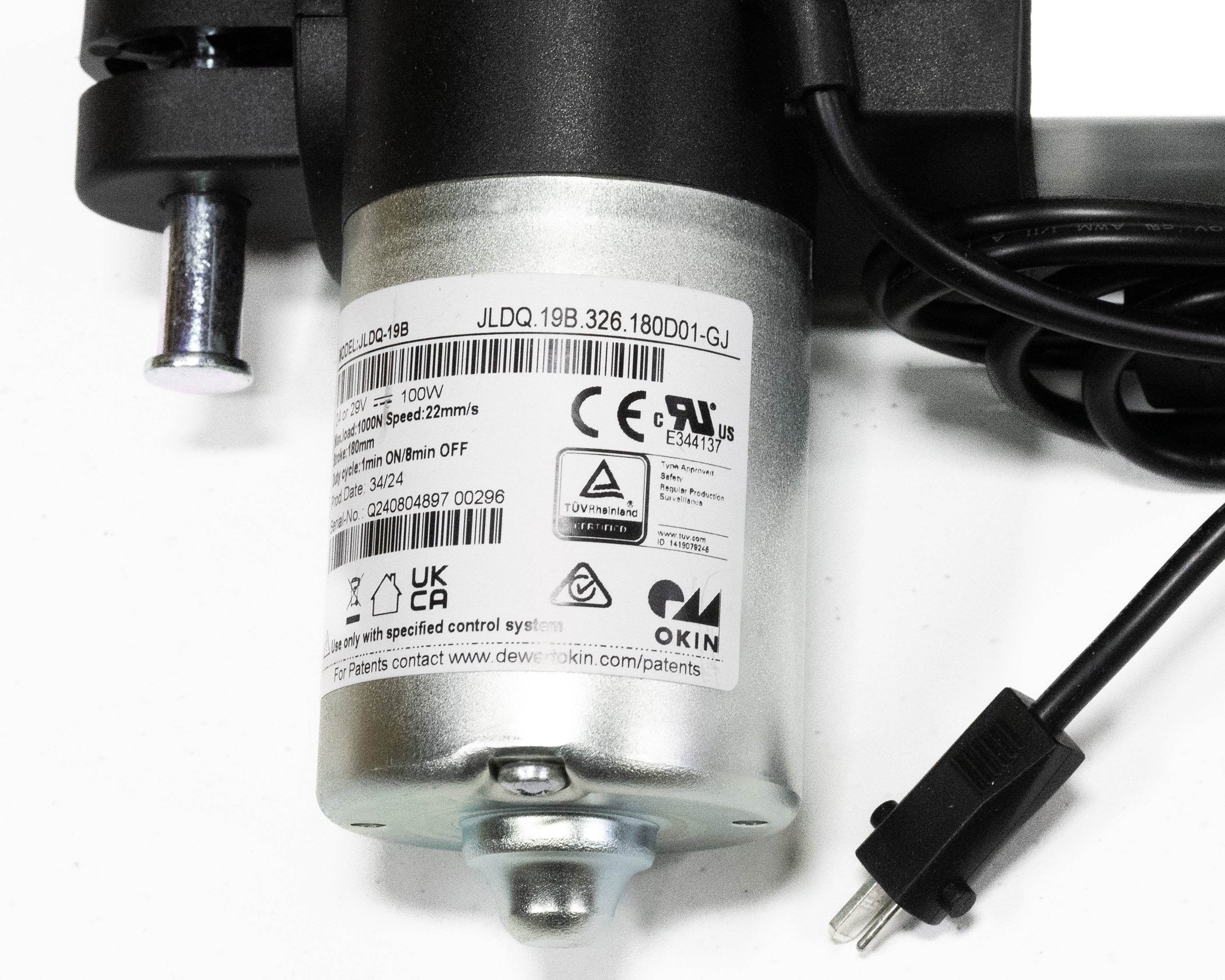 OKIN - Motor Replacement Model: JLDQ.19B.326.180D01-GJ Linear Actuator ...