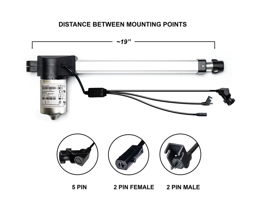 OKIN - Motor Replacement Model: JLDQ.19B.495.344D01 Linear Actuator for Sofa, Recliner, Lift Chair, Couch, Massage, Seat, Bed