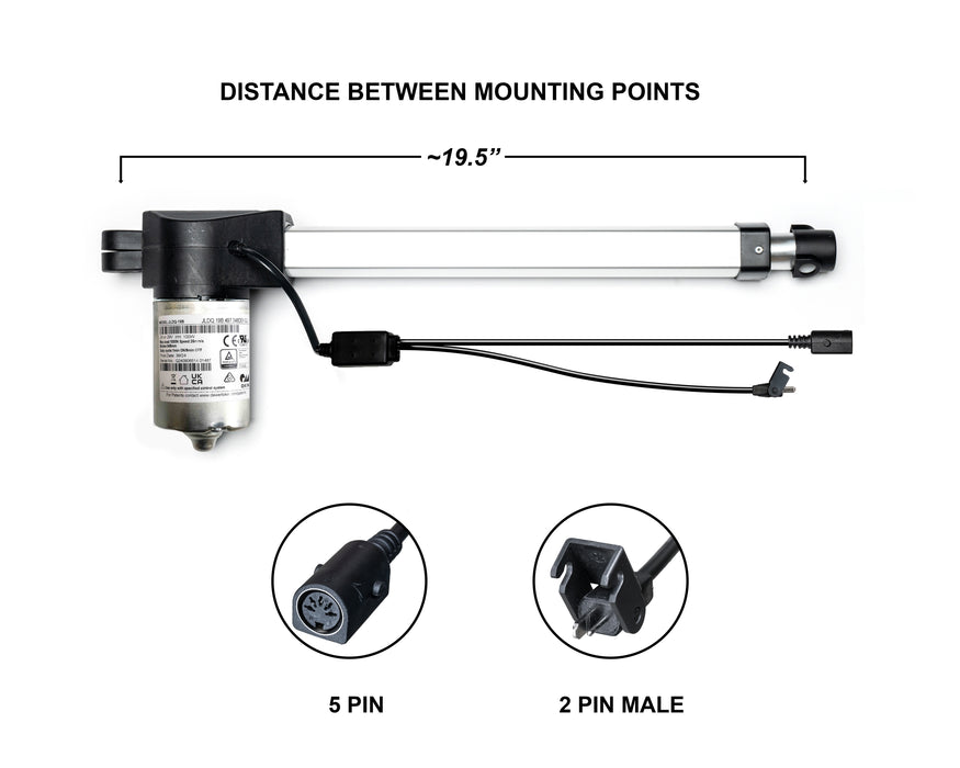 OKIN - Motor Replacement Model: JLDQ.19B.497.34D01-GJ Linear Actuator for Sofa, Recliner, Lift Chair, Couch, Massage, Seat, Bed