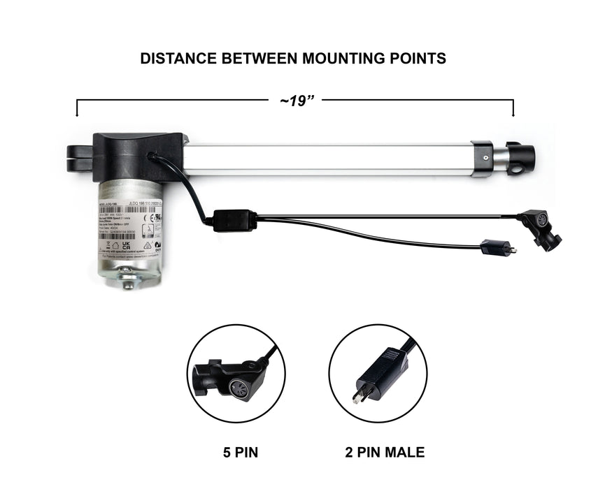 OKIN - Motor Replacement Model: JLDQ.19B.500.255D01-GJ Linear Actuator for Sofa, Recliner, Lift Chair, Couch, Massage, Seat, Bed