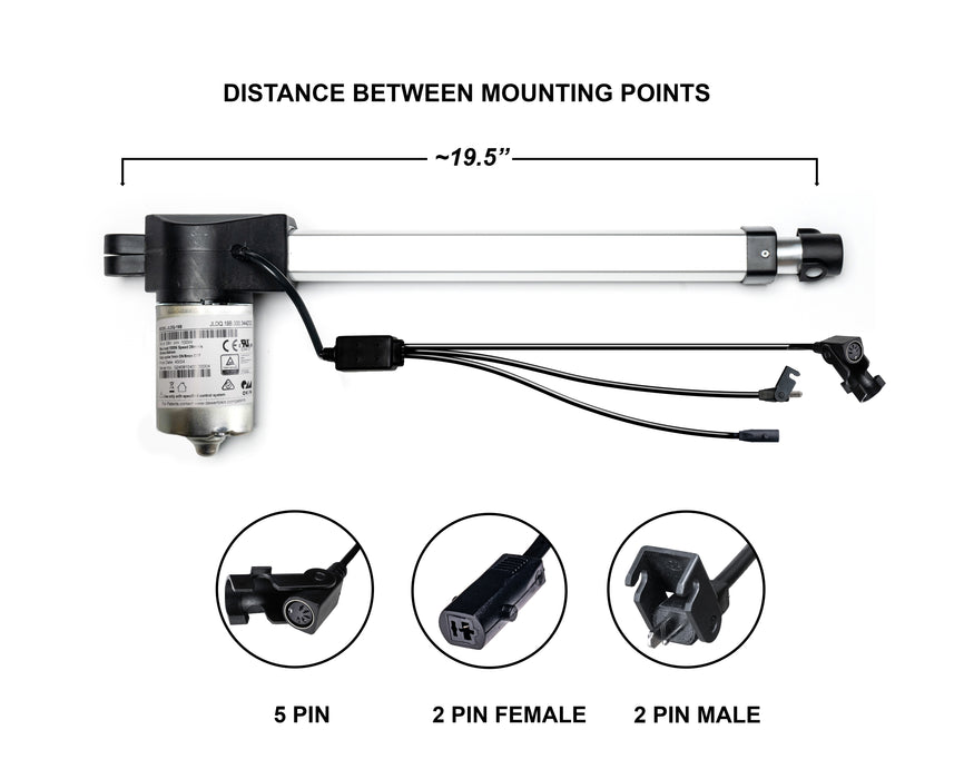 OKIN - Motor Replacement Model: JLDQ.19B.500.344Z02 Linear Actuator for Sofa, Recliner, Lift Chair, Couch, Massage, Seat, Bed