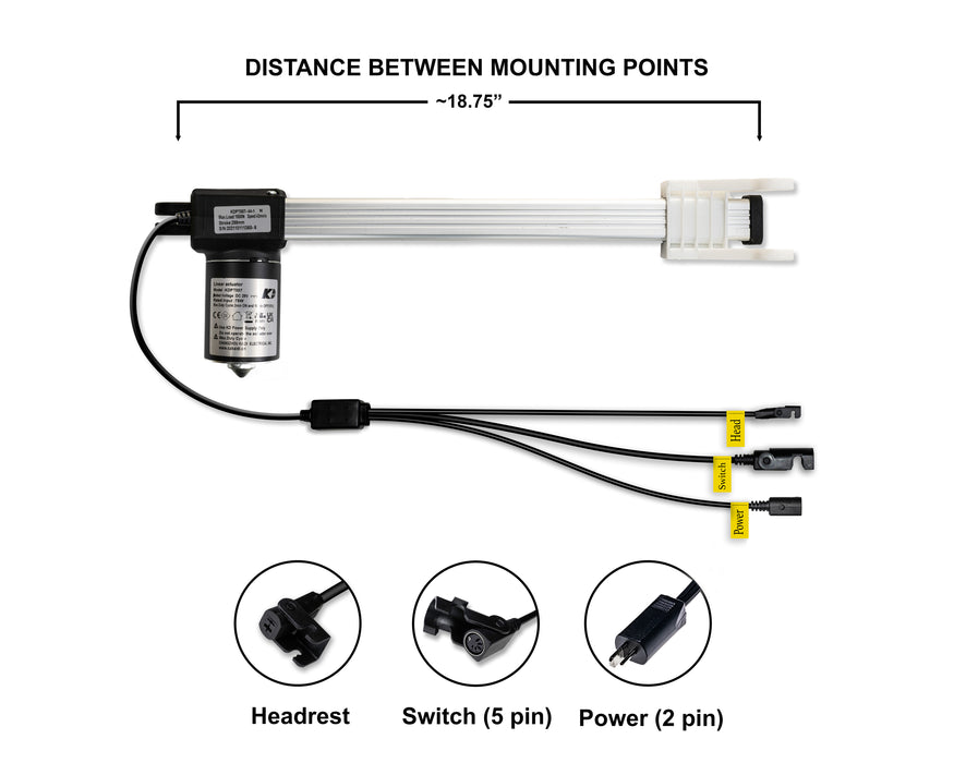 KAIDI - Motor Replacement Model: KDPT007-44-1 N Linear Actuator for Sofa, Recliner, Lift Chair, Couch, Massage, Seat, Bed