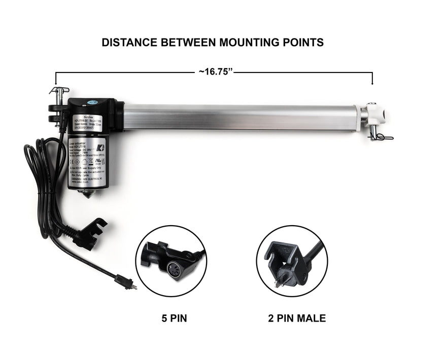KAIDI - Motor Replacement Model: KDYJT018-287 Linear Actuator for Sofa, Recliner, Lift Chair, Couch, Massage, Seat, Bed