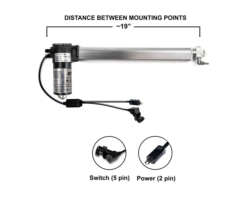 KAIDI - Motor Replacement Model: KDYJT018-290 Linear Actuator for Sofa, Recliner, Lift Chair, Couch, Massage, Seat, Bed