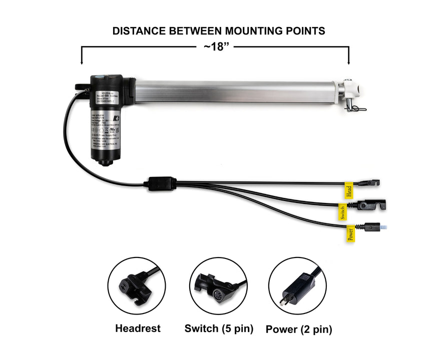 KAIDI - Motor Replacement Model: KDYJT018-464 Linear Actuator for Sofa, Recliner, Lift Chair, Couch, Massage, Seat, Bed