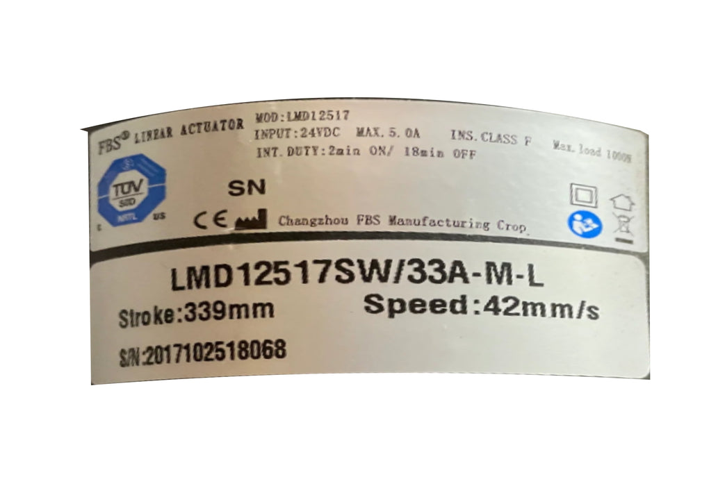 MOTO / HHC - Motor Replacement Model LMD12517SW/33A-M-L or LMD12517SW/33A-1-M or LMD12517W-3 Linear Actuator for Sofa, Recliner, Same as ML18-005
