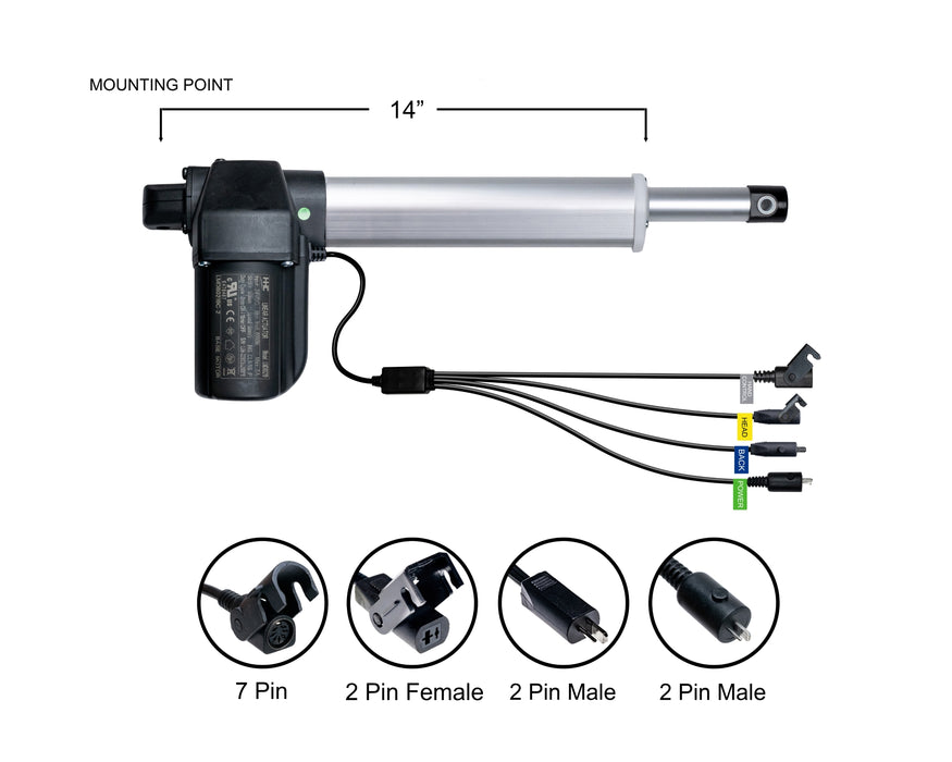 MOTO / HHC - Motor Replacement Model: LMD80219C-2 Linear Actuator for Sofa, Recliner, Lift Chair, Couch, Massage, Seat, Bed