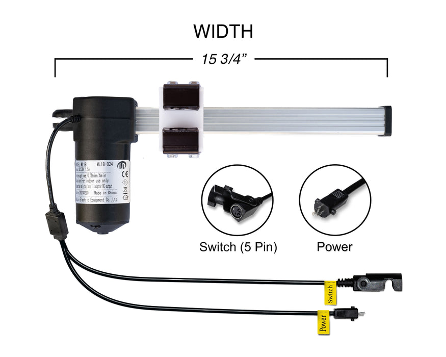 MULIN ELECTRIC - Motor Replacement Model: ML18-024 Linear Actuator for Sofa, Recliner, Lift Chair, Couch, Massage, Seat, Bed