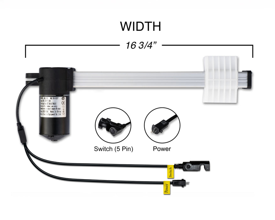 MULIN ELECTRIC - Motor Replacement Model: ML18-037 Linear Actuator for Sofa, Recliner, Lift Chair, Couch, Massage, Seat, Bed