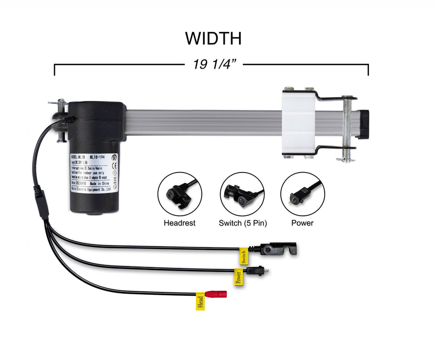 MULIN ELECTRIC - Motor Replacement Model: ML18-194 Linear Actuator for Sofa, Recliner, Lift Chair, Couch, Massage, Seat, Bed