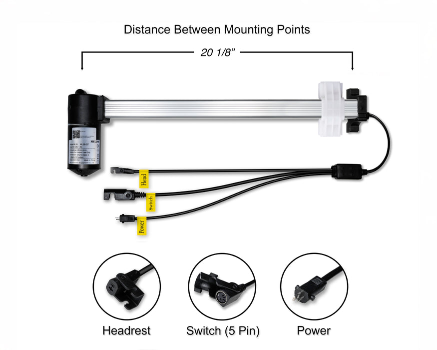MULIN ELECTRIC - Motor Replacement Model: ML28-027 Linear Actuator for Sofa, Recliner, Lift Chair, Couch, Massage, Seat, Bed