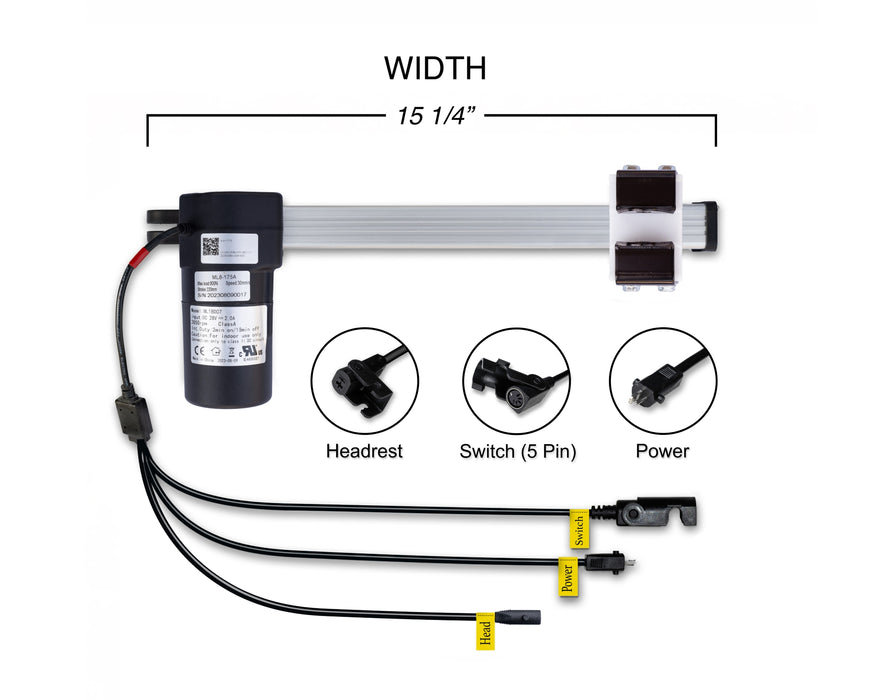 MULIN ELECTRIC - Motor Replacement Model: ML8-175A Linear Actuator for Sofa, Recliner, Lift Chair, Couch, Massage, Seat, Bed