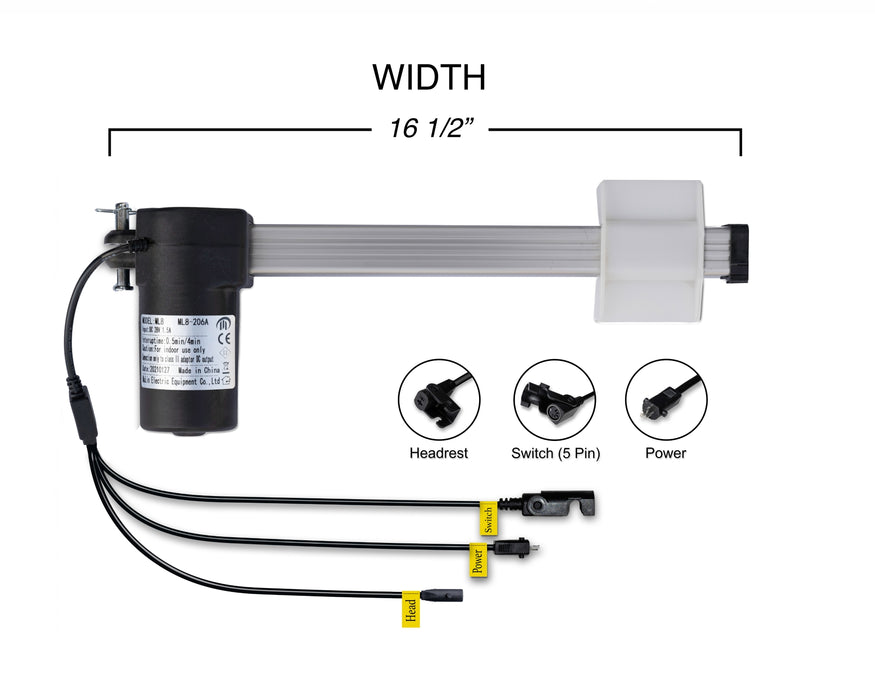 MULIN ELECTRIC - Motor Replacement Model: ML8-206A Linear Actuator for Sofa, Recliner, Lift Chair, Couch, Massage, Seat, Bed