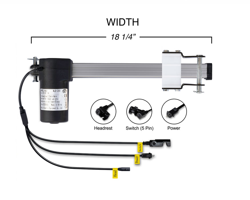 MULIN ELECTRIC - Motor Replacement Model: ML8-255 Linear Actuator for Sofa, Recliner, Lift Chair, Couch, Massage, Seat, Bed