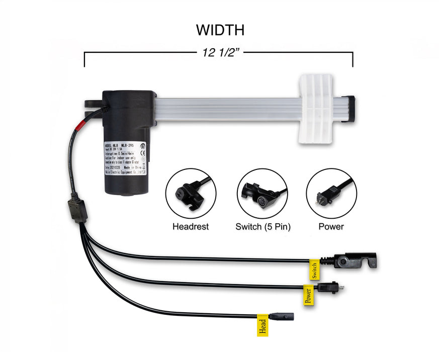 MULIN ELECTRIC - Motor Replacement Model: ML8-295 Linear Actuator for Sofa, Recliner, Lift Chair, Couch, Massage, Seat, Bed