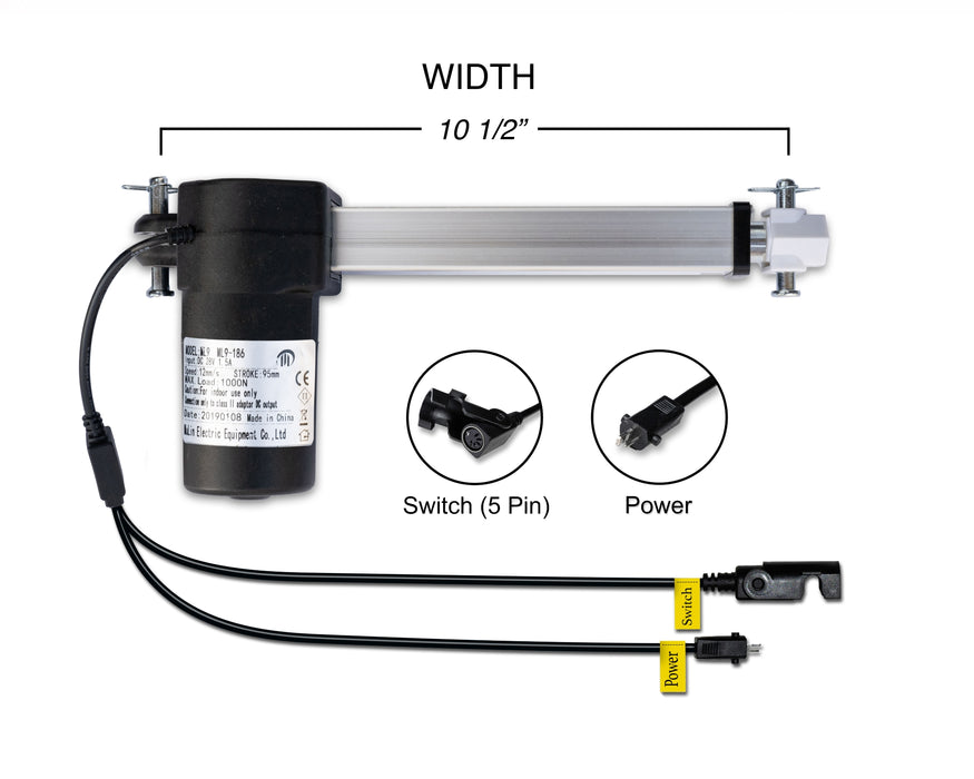 MULIN ELECTRIC - Motor Replacement Model: ML9-186 Linear Actuator for Sofa, Recliner, Lift Chair, Couch, Massage, Seat, Bed