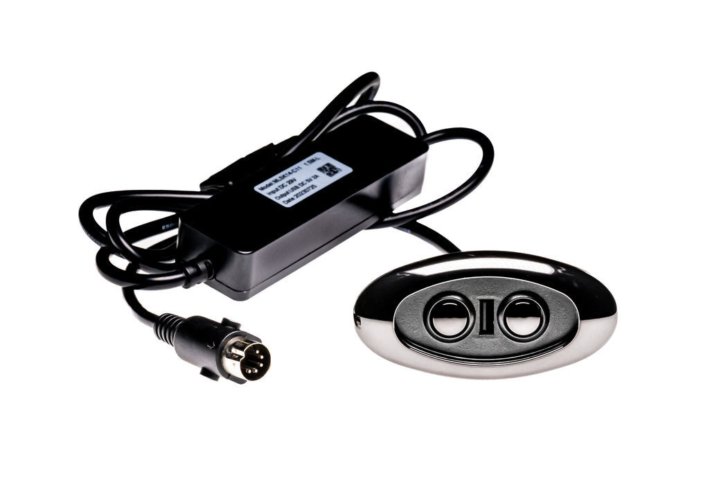 MULIN ELECTRIC Modelo: MLSK14-C11 Interruptor, controlador manual, 2 botones (1,5 m de largo), con USB - Pieza de repuesto para sillón reclinable eléctrico