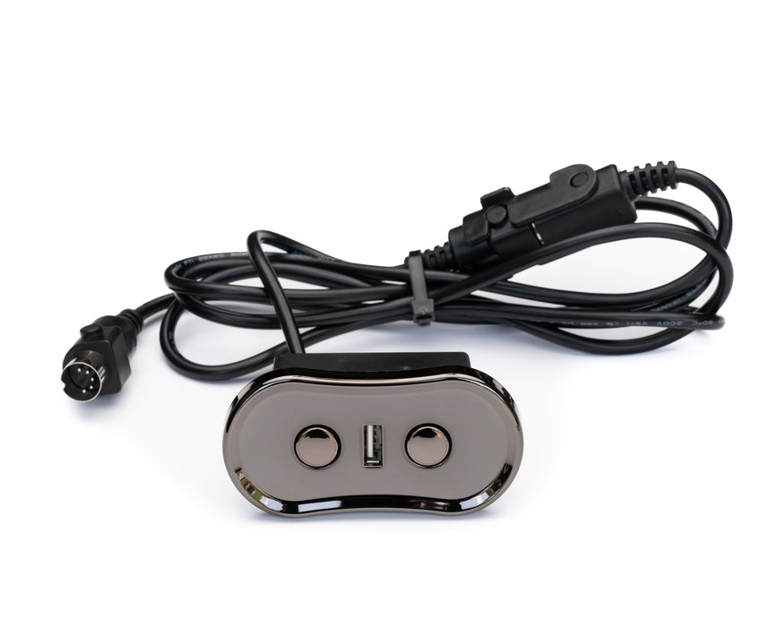 MULIN ELECTRIC Modelo: MLSK72-A1 Interruptor, controlador manual (1,8 m de largo), 2 botones con USB - Pieza de repuesto para sillón reclinable eléctrico