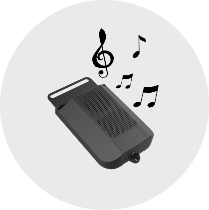 Dark grey colored speaker for recliner